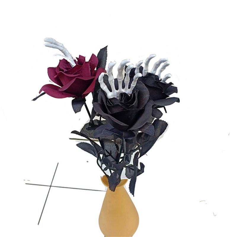 Halloween Skeleton Hand Bone Flower Artificial Rose for Festival Party Home Decorations DIY Flower Arrangement Bouquet