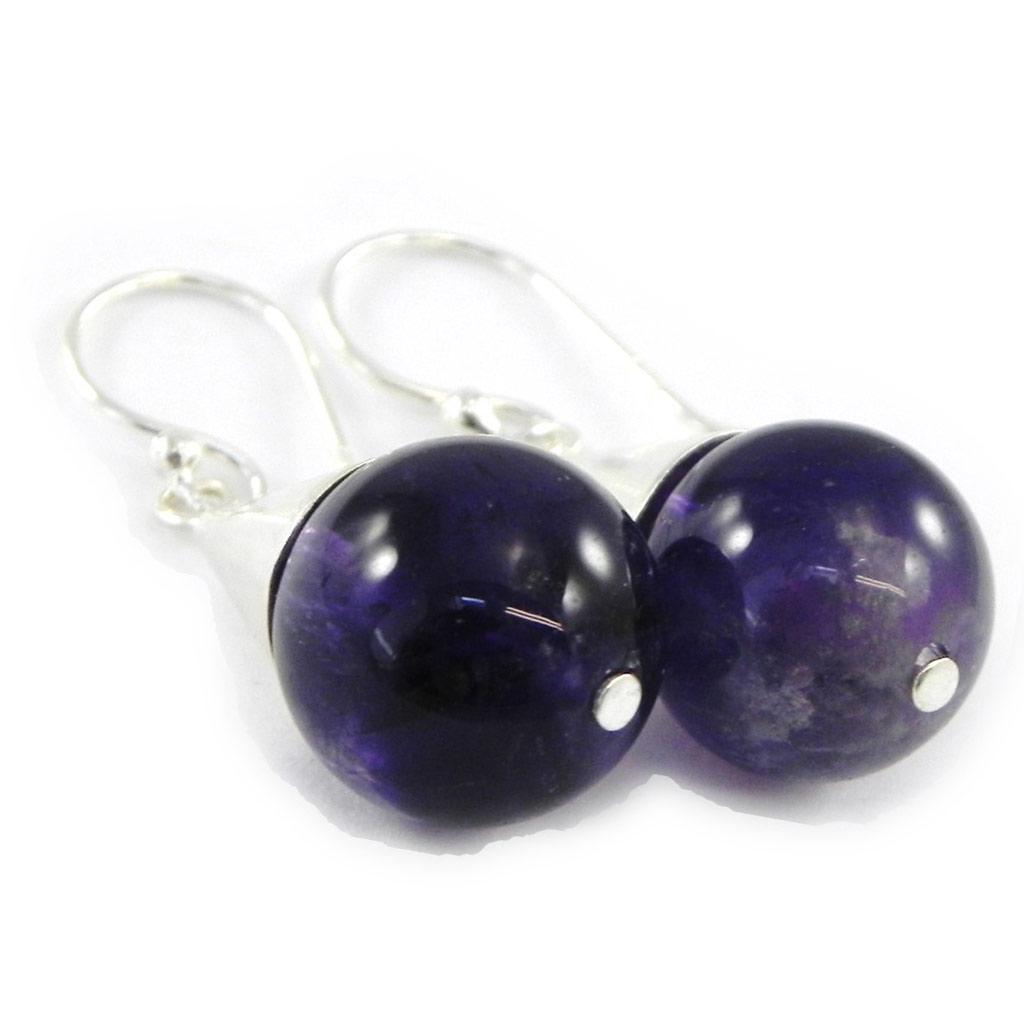 Les Trésors De Lily [H6513] - Silver 'Eva' Amethyst Earrings