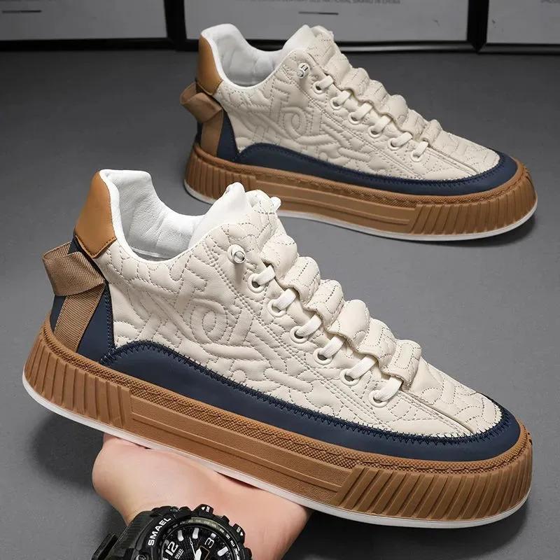 Fashion Men Sneakers Fashion Trend Luxury Brand Casual Flat Shoes Vulcanize Shoe Male Outdoors Non-slip wear-resistant Hiking Shoes 2025