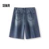 Pantaloncini Bermuda in Denim Larghi Pieghettati Estivi Freschi da Donna Semir Senrou
