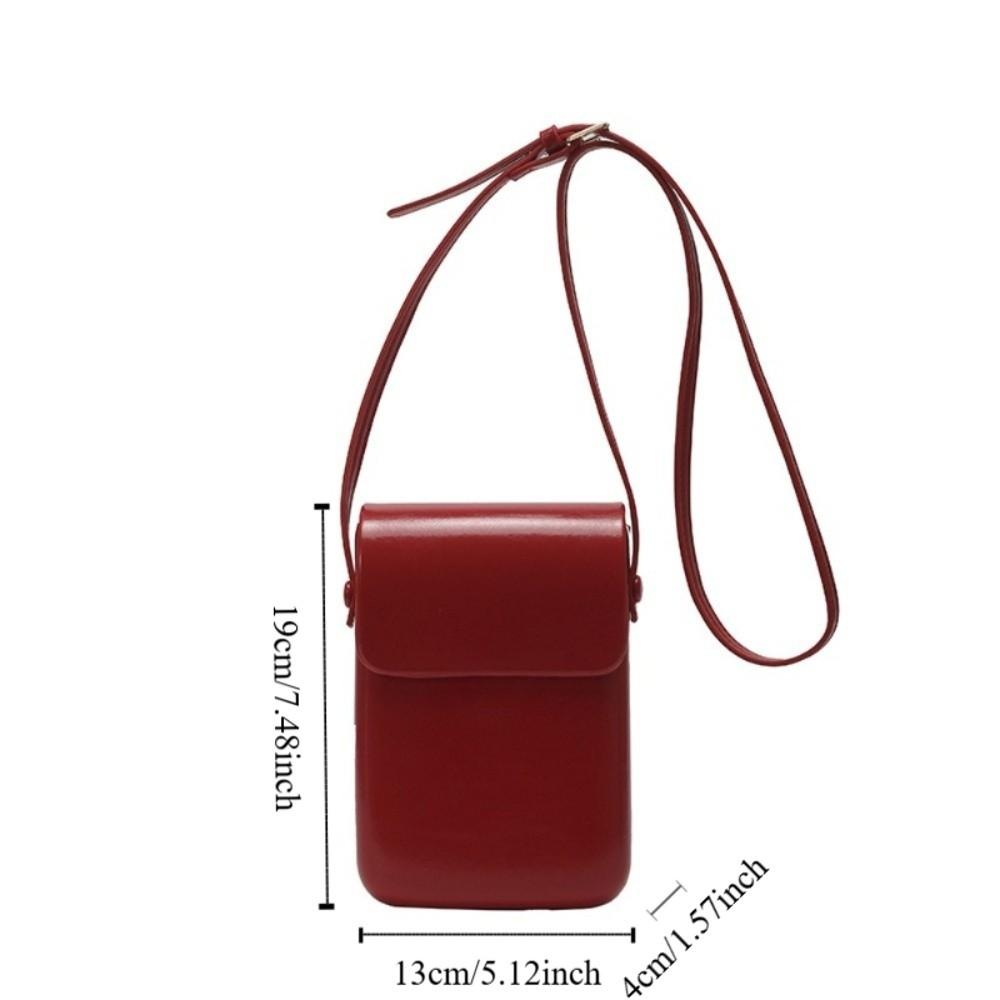 Korean Square Phone Bag Solid color Crossbody Bags Portable Flap Shoulder Purse  Ladie