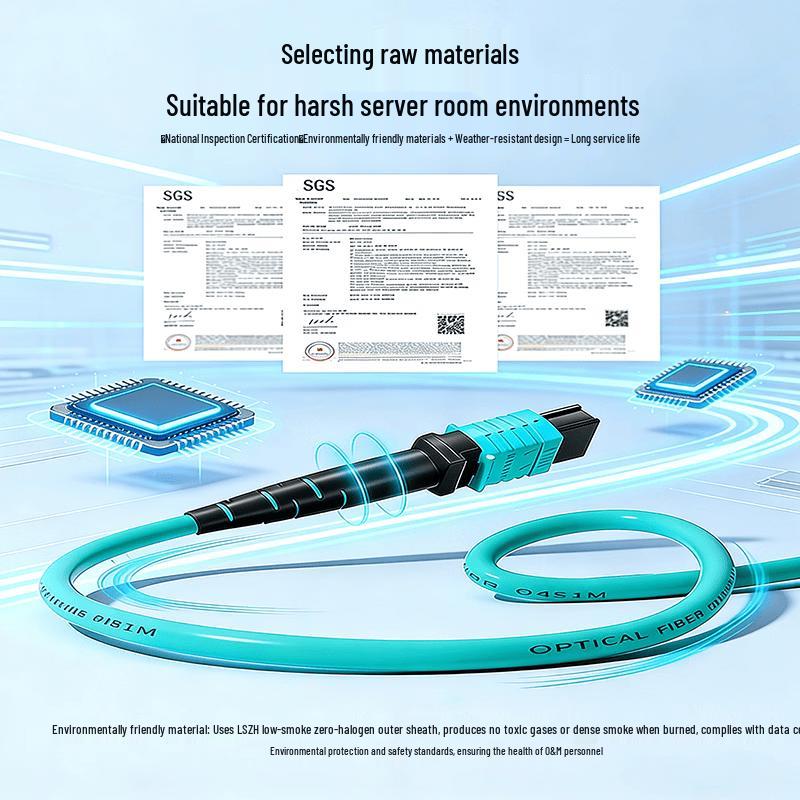 SAMZHE 8-Core MPO OM3 Multimode Fiber Patch Cable