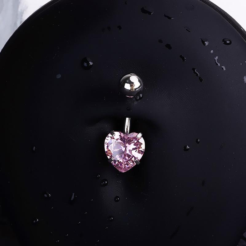 Sweet Heart Butterfly Navel Ring Zircon Belly Button Ring For Women Body Piercing Decoration Vacation Leisure Beach Jewelry Gift