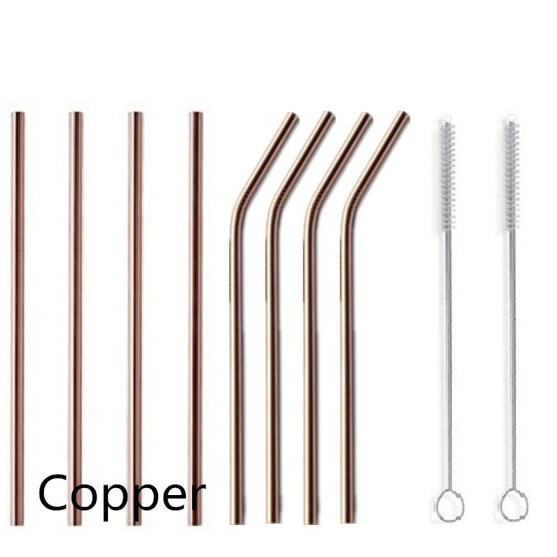 Metal Straw Reusable Drinking Straws Stainless Steel Bag Straw 8pcs Straws + 2pcs Brushs + 1pcs Bag Barware