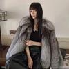 Autumn and Winter New Women's Clothing Temperament Socialite Youth Silver Fox Fur Coat Thick Warm Top Wool Sweater