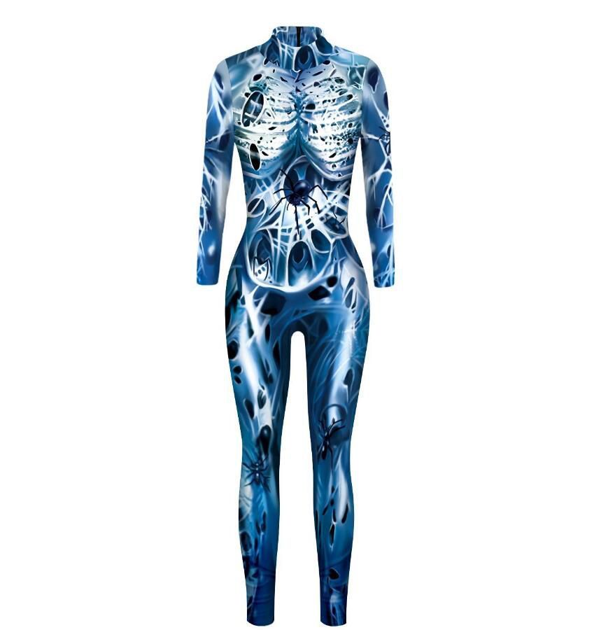 Halloween Spiderman Cosplay Jumpsuit Women's Slim Tights Bodysuit