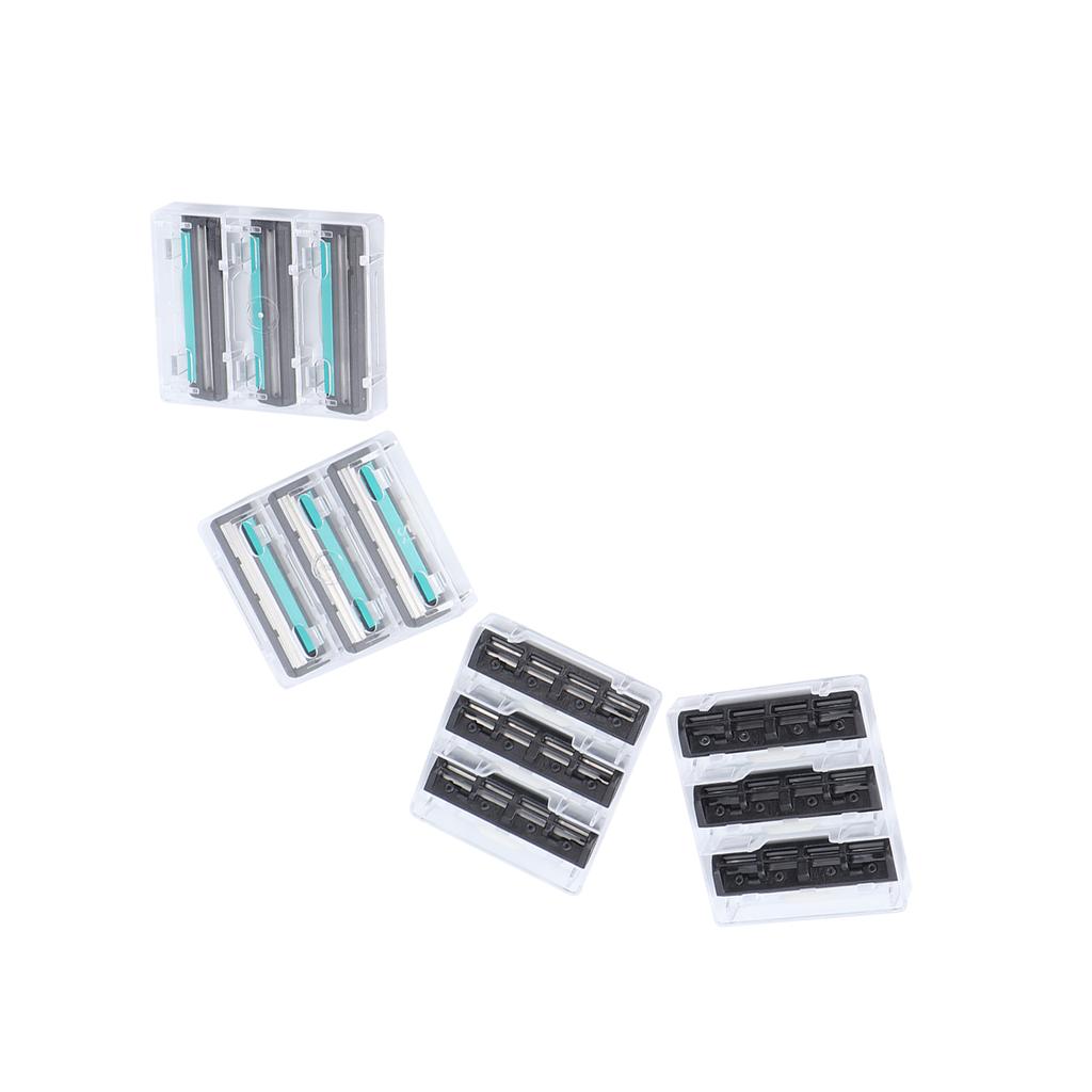 12pcs Compatible Twin Razor Blade Retro 2 Layered Razors Blades Refills for Male