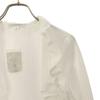 unused NARACAMICIE Striped Pattern Long sleeve Frill blouse white Tagged Women Used