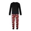 Christmas Print Round Neck Family Matching Long Sleeve and Pants Pajama Set, Holiday Loungewear