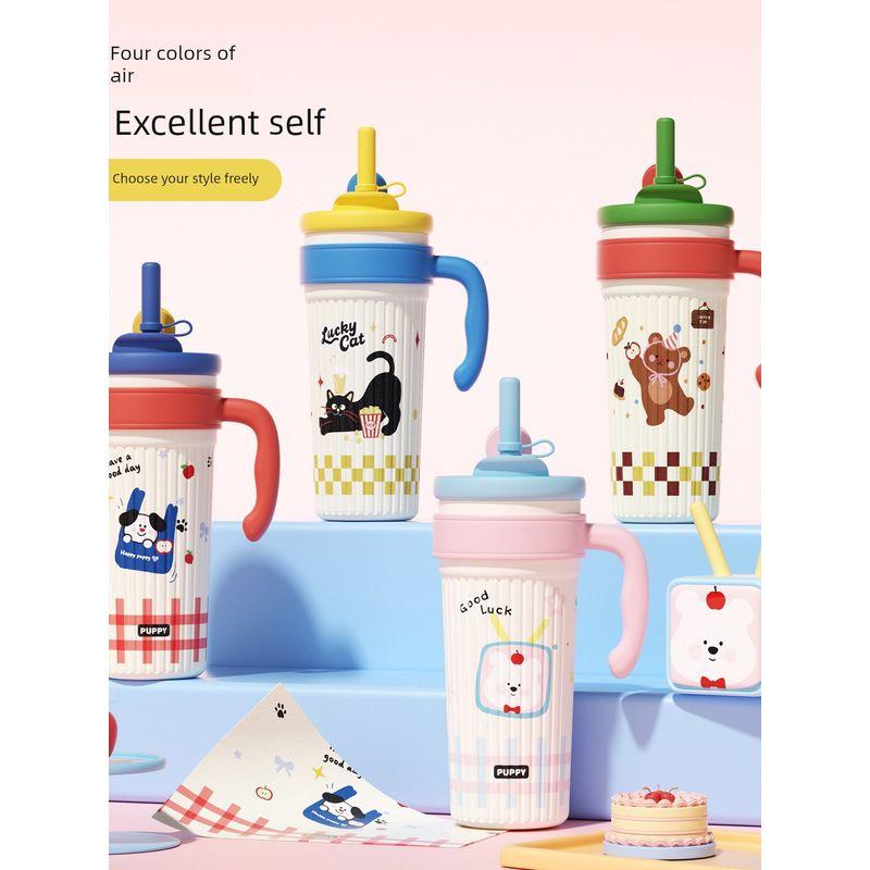 Large-Capacity Thermos Cup for Women, Good-Looking Ice Cup, Portable Car Coffee Cup, Outdoor Sports Water Bottle, Tea Cup