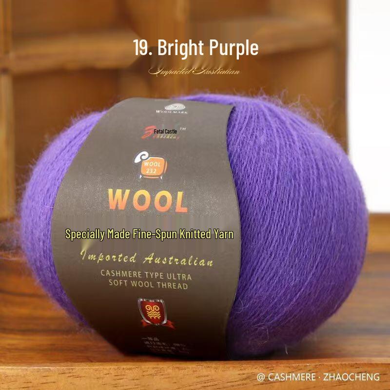 100% Cashmere 2-Ply Medium Fine Knitting Yarn for DIY Sweaters & Scarves