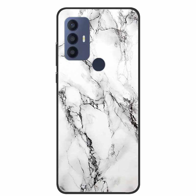 For TCL 30 SE Case Soft Silicone Marble TPU Black Cover for TCL 305 306 30SE 6.52'' Phone Back Cases for TCL30SE 6165H Coque New