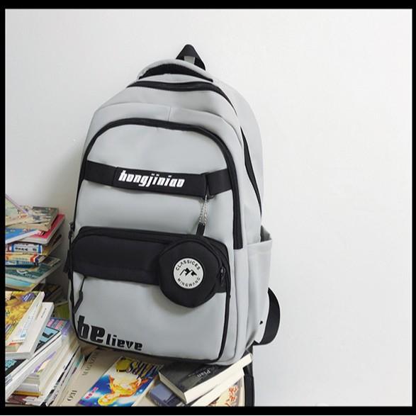 Retro backpack for girls, high school students, junior high school students, contrasting schoolbags, men's computer backpacks