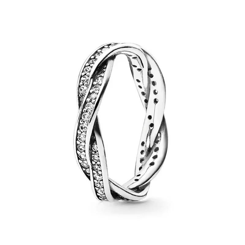 925 Sterling Silver Classic Dazzling Crown Round Hearts Ring Exquisite Women's Light Luxury Charm Ring Jewelry Gift