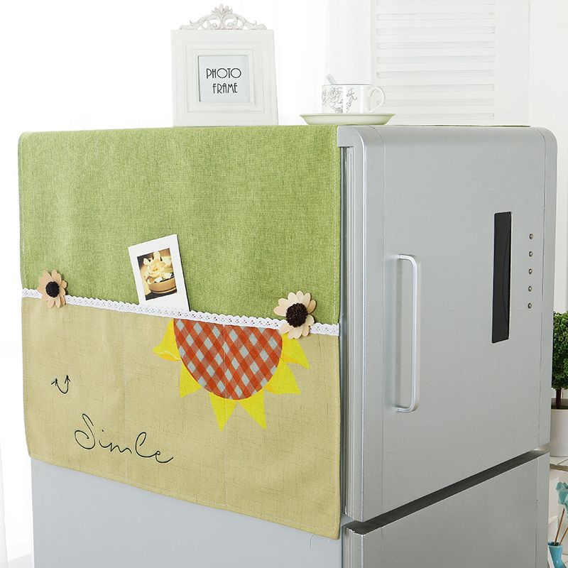 

Чехол для холодильника Роликовый чехол для стиральной машины Полотенце Мультяшный Двухдверный чехол для холодильника Ткань Корейский стиль Пасторальный Пылезащитный чехол для холодильника Sunflower Microwave oven/oven 35*100cm
