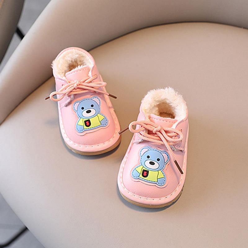 Baby Winterstiefel für Jungen & Mädchen im Alter von 1-3 Jahren Fleecegefüttert & Verdickt Weichsohlige Quetschschuhe für Kleinkinder