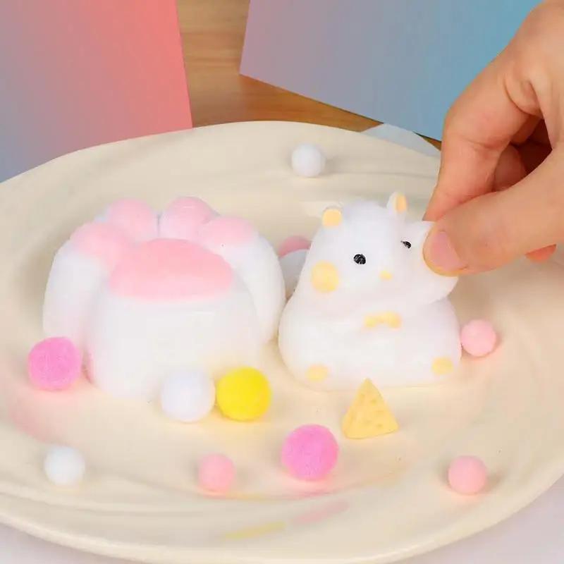 Giocattolo Morbido Hamster Fatto a Mano – Silicone Morbido Mochi Antistress Fidget, Carino Giocattolo da Spremere Stile Peluche per Gioco Rilassante