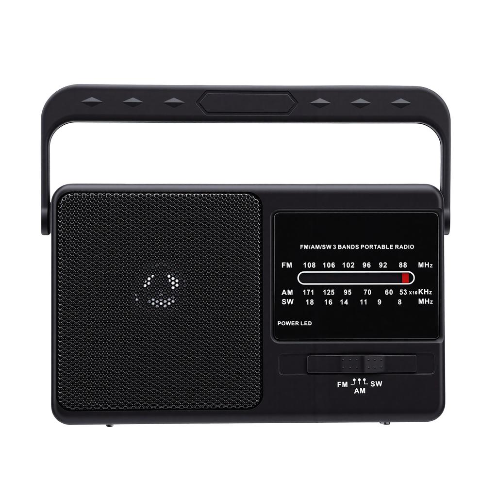 Portable Radio AM FM SW Compact Emergency Radio with Telescopic Antenna for Fishing Camping