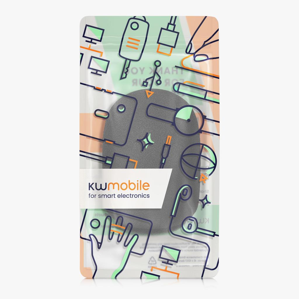 Kwmobile Osłona przeciwwietrzna do mikrofonów Shure SM7B, SM27 i PGA27 - Czarna gąbkowa osłona przeciwwietrzna