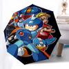 1pc Mega Man Automatic Folding Umbrella, 3-Fold Design, 8-Bone Iron Frame, Outdoor, Ideal Gift for Fans, Travelers, Daily Use, Festive Present.Y058