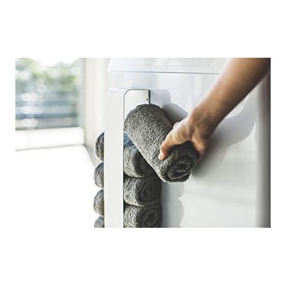 [Bulk Purchase Set of 2] Yamazaki Jitsugyo Plate Magnetic Towel Holder White 3582 | Towel Stocker Washing Machine Magnet Storage Rack Sanitary