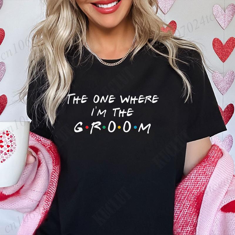 I The Birde  Groom Tshirt Bachelorette Farewell Party Tee Team Bride Shirt Bridal Shower Wedding Tops EVJF Bridesmaid Blouses