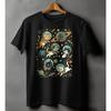 Funny Space Cats Astronaut T Shirt Retro Cat Galaxy Design Versatile Shortsleeved Tee Kawaii Casual Top for WomenGirls Unisex