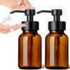 GMISUN Foaming Soap Dispenser, 8.5 Oz Amber Glass Foam Soap Dispenser for Bathroom & Kitchen, 2 Pack Modern Refillable F