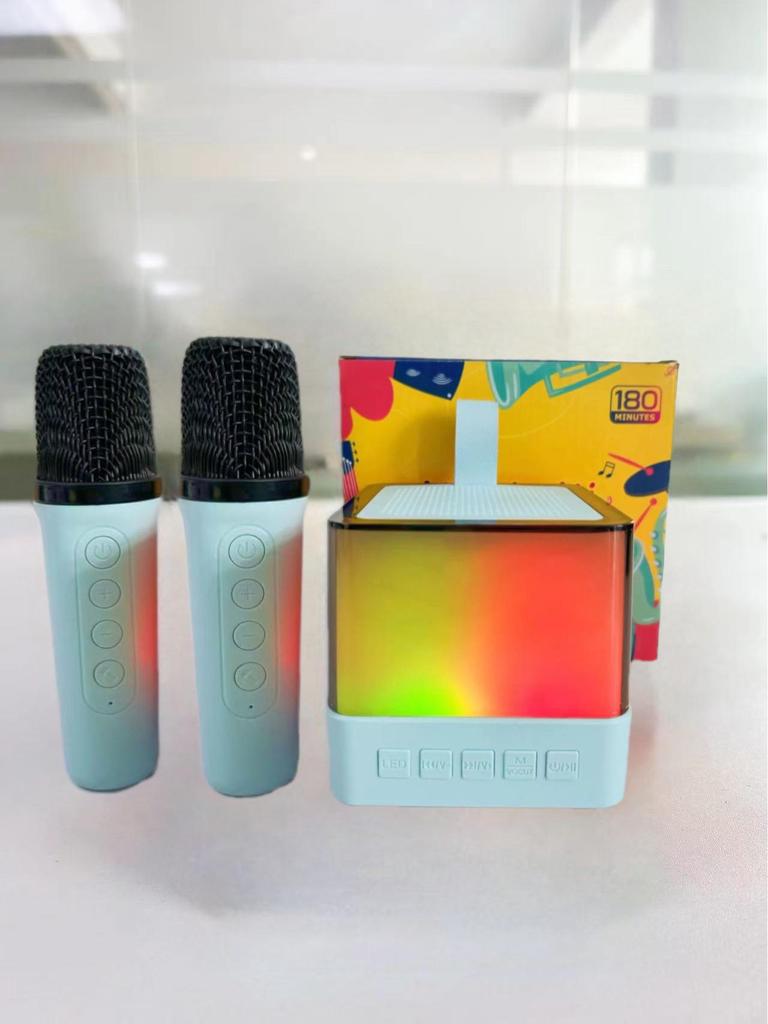 Difuzor Bluetooth și microfon fără fir Q7 cu lumini - Difuzor portabil pentru karaoke pentru exterior