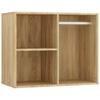 Vanity Table Set with LED Sonoma Oak Engineered Wood