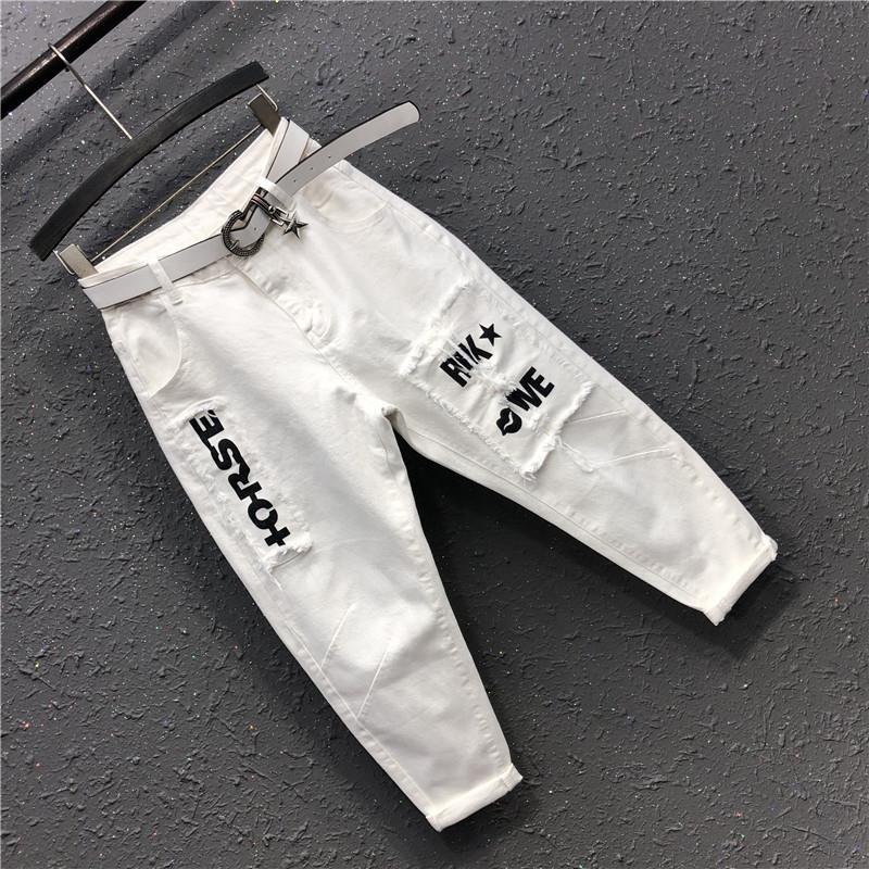 Women's Korean Vintage Streetwear Loose Jeans High Waist Straight Denim Trousers Clothes