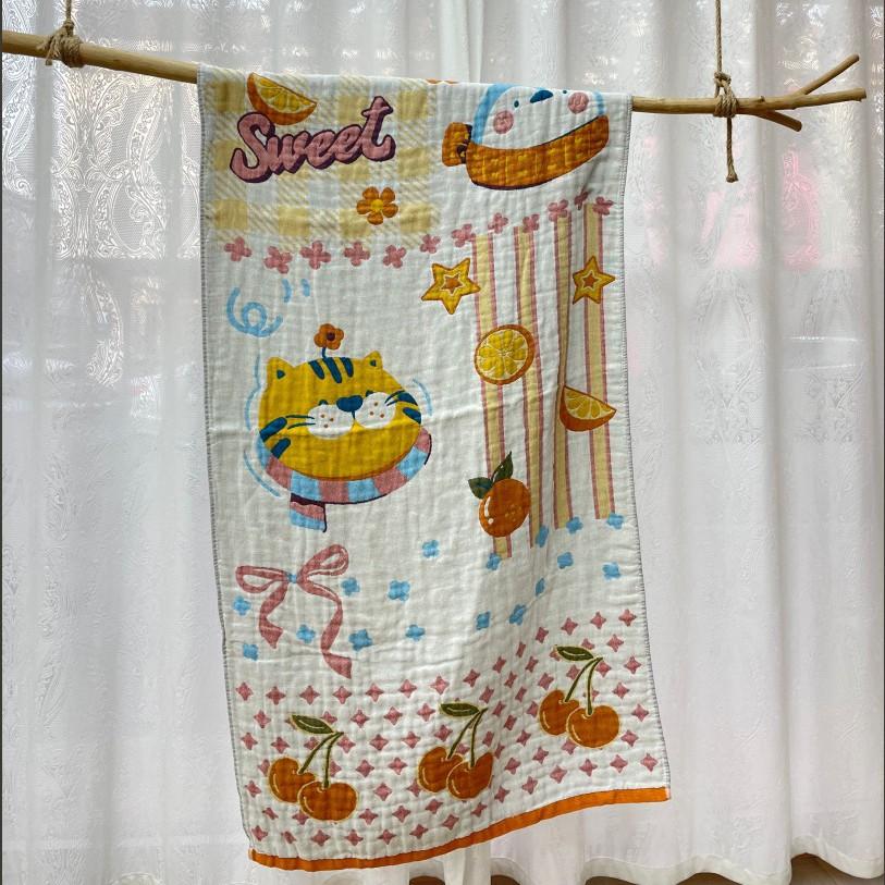 China Colored Jacquard Pure Cotton Four-Layer Gauze Bath Towel Men Women Extra-Large Adult Beach Towel Soft Absorbent