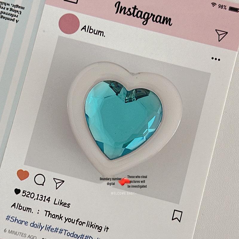 Korean Heart Gem Adhesive Desktop Stand in Macaron Colors