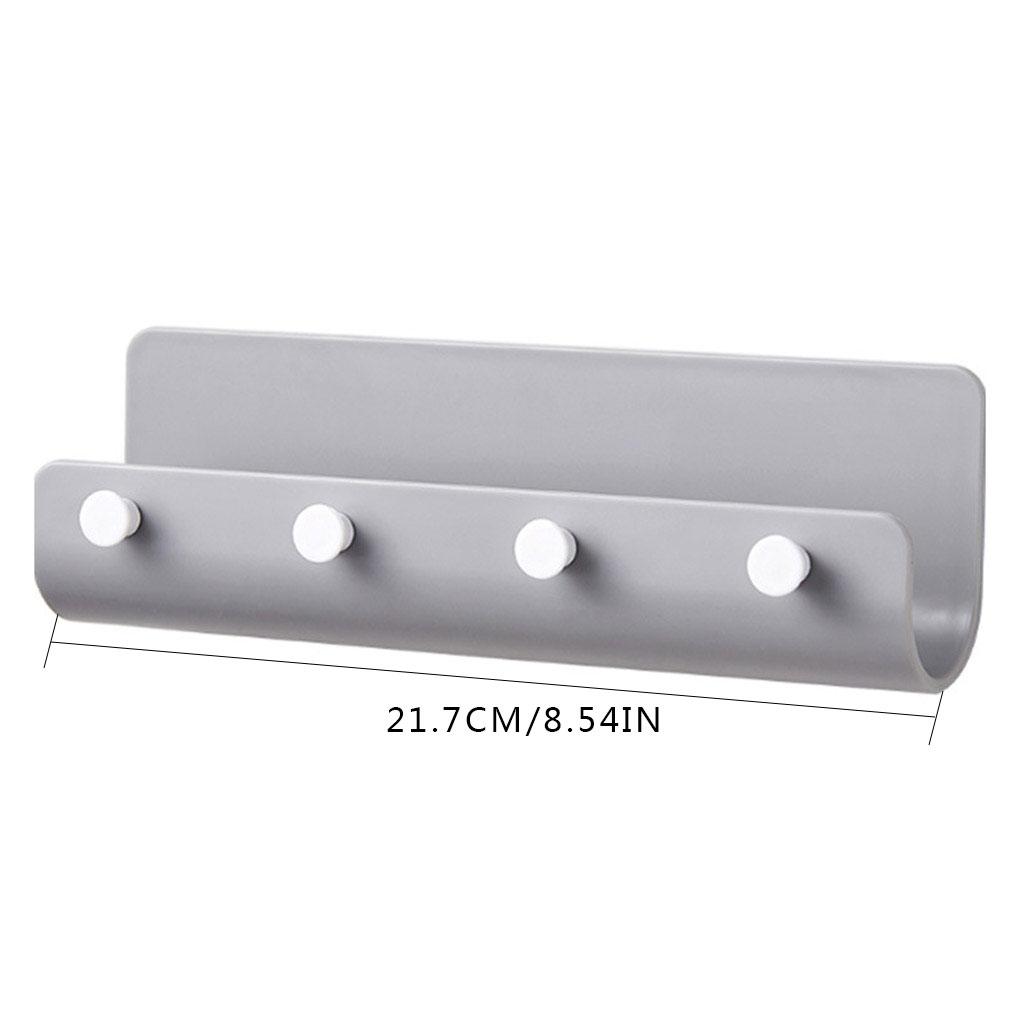 U-shaped Wall Hanging Hook Rack with 4 Hooks Bathroom Kitchen Hook Rack