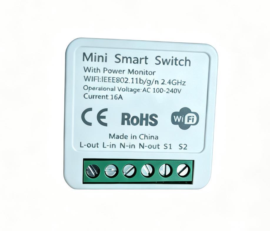 WiFi Tuya Smart Single Channel Relay Switch, 10A/16A, Remote Control AC 90-250V