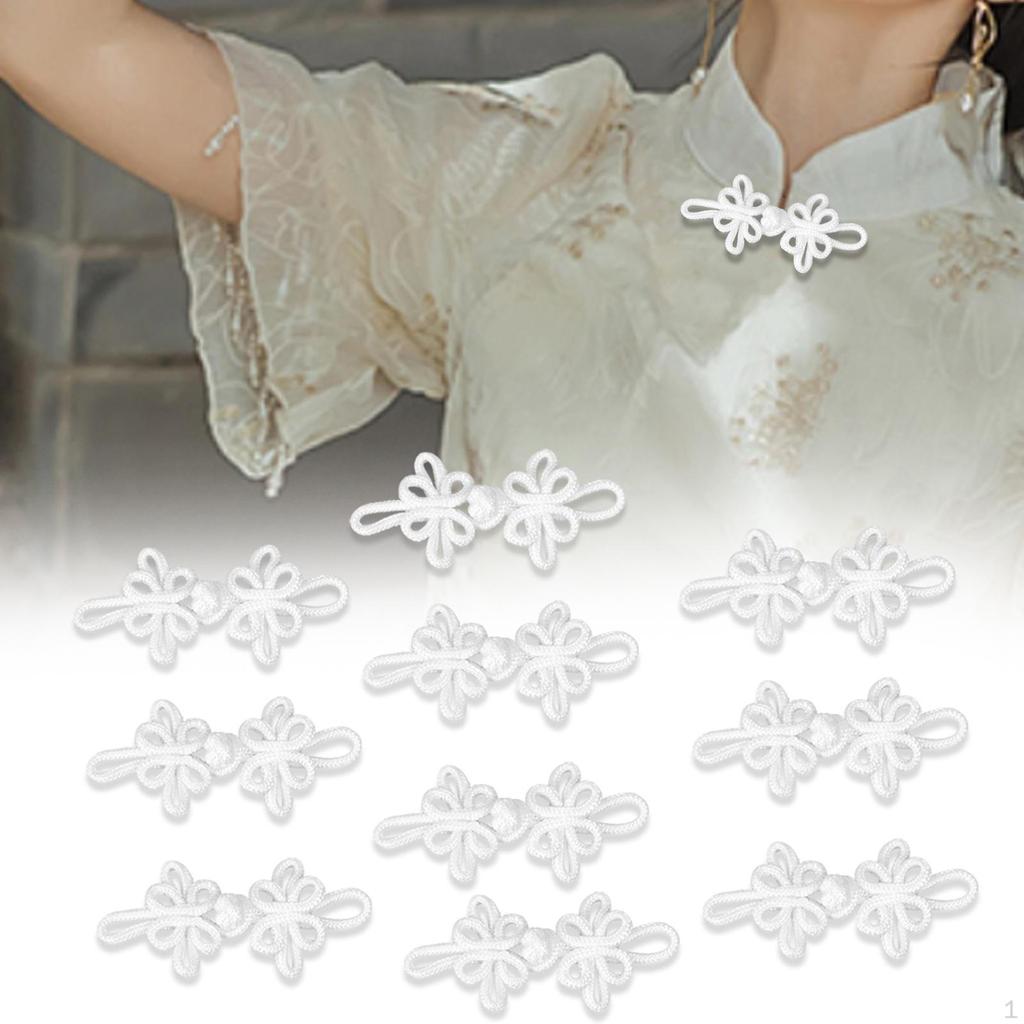 10Pcs Chinese Knots Frog Buttons Closure Vintage Design Accessories Sewing Fasteners DIY for Sweater