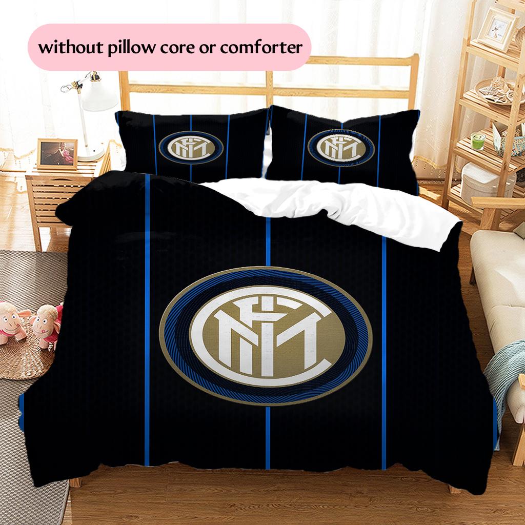 FC Internazionale Milano Vzorované povlečení Domácí dekorace Narozeninový dárek (1 * povlak na přikrývku + 2 * povlak na polštář, bez výplně)