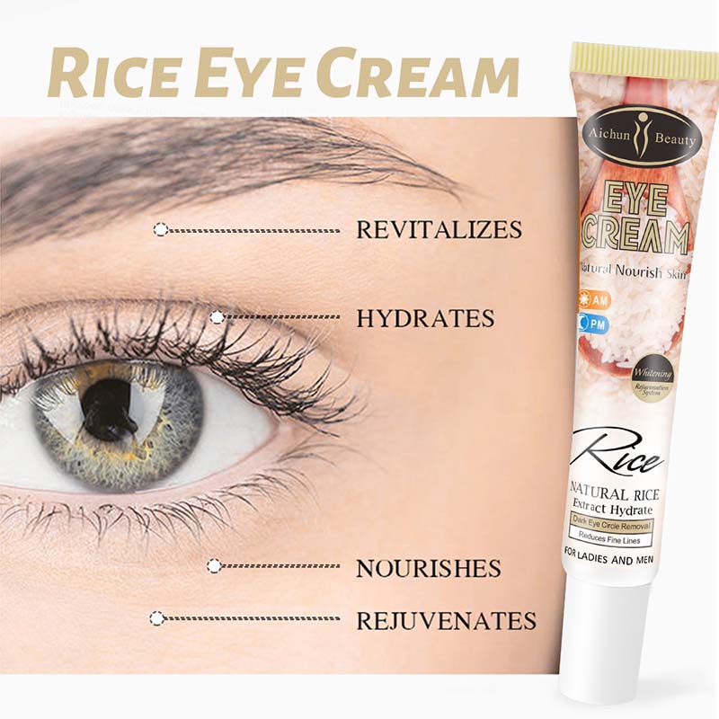 Eye Cream Rice Anti-Wrinkle Moisturizing Anti-Age Remove Dark Circles Eye Care Against Puffiness and Bags Hydrate Cream