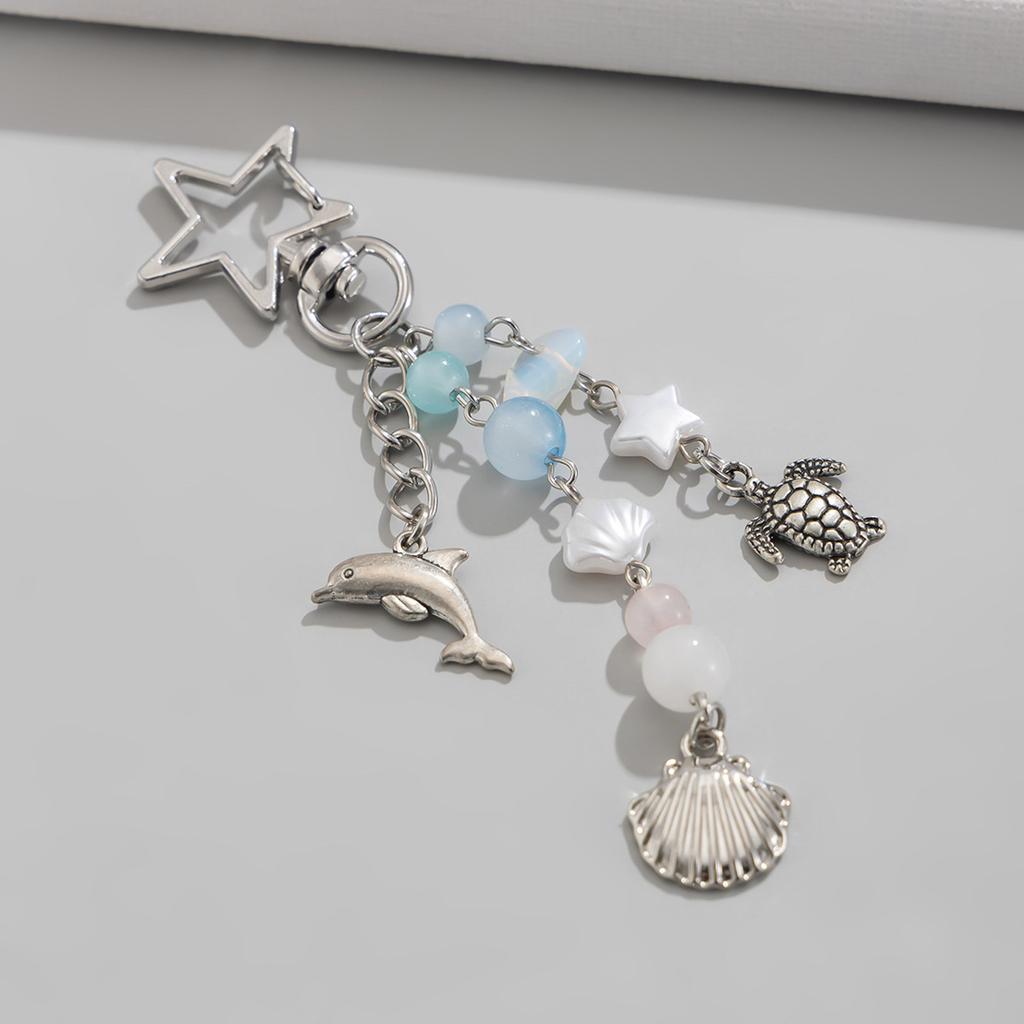 Oceanics Themed Dolphin Seashells Turtles Keychain Portable for Travel Enthusiasts And Personalize Accessories Lovers