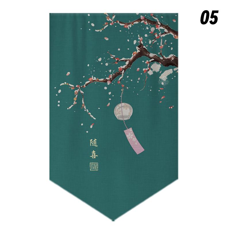 Chinese Style Door Head Half-curtain Noren Izakaya Bistro Bar Restaurant Decor Short Curtains Living RoomKitchen Porch Partition