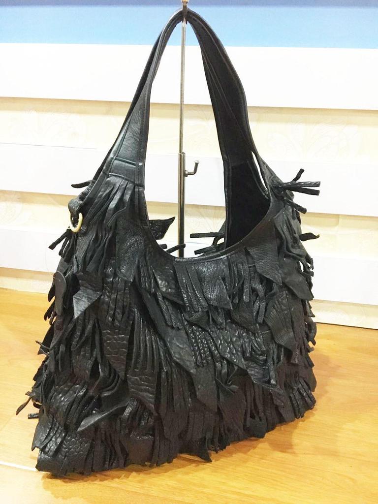 Women's European & American Genuine Leather Tassel Patchwork Tote Crossbody Bag - Colorful, Fashionable & Versatile