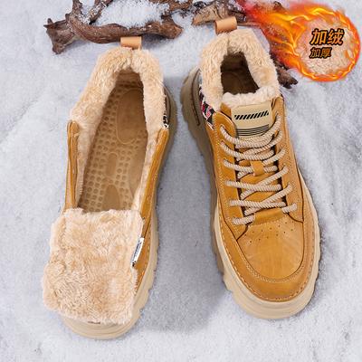 Winter Samt warme Baumwollschuhe High-Top Sports Board Schuhe Mittelhohe Freizeit Lederschuhe Martin Stiefel