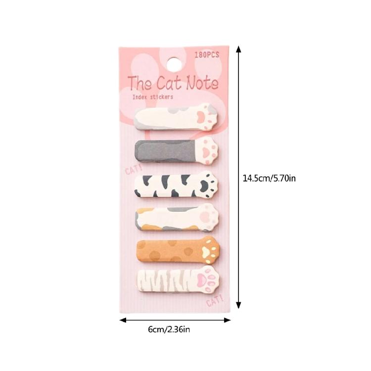 180 Counts Kitten Index Tabs Writable Page Mark Bookmarks Adhesive Index Labels Page Tabs for Notebook Planner Calendar
