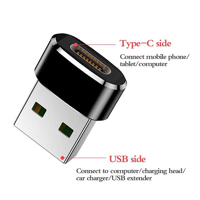 2 Pack Type-C Female To Usb Male Otg Adapter Pd Fast Charge Data Cable To Usb Supports Super Fast Charge
