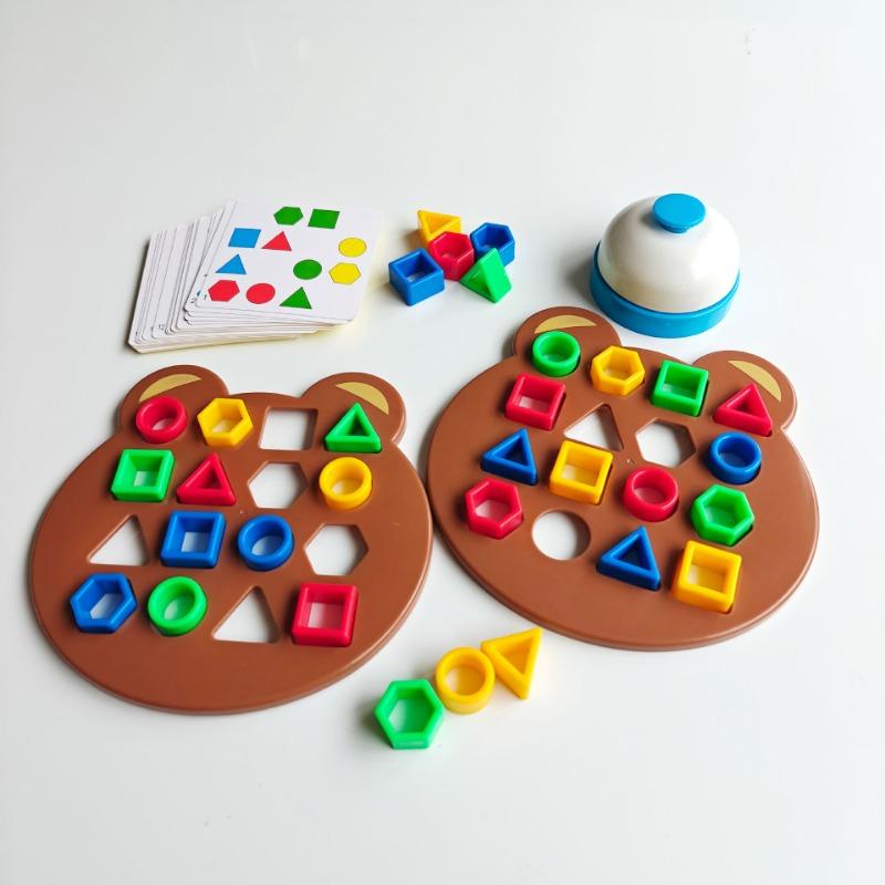 Mini Bear Matching Geometric Blocks Educational Game For Kids 3 6 Years Old
