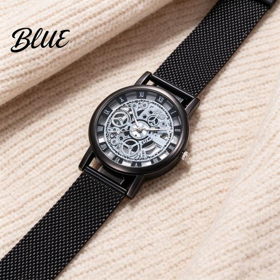 Precise Quartz Watch Men Hollow Round Dial Vintage Casual Formal