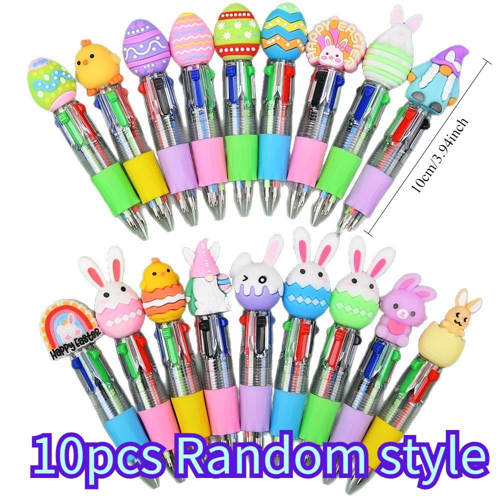 

10pcs Easter Egg Bunny Pens – Cute Cartoon Theme Writing Tools for Easter Egg Filler, Party Favors, School & Office Supplies