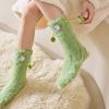 1 Paire Chaussettes Polaire Imitation Vison Femme Ultra Chaud Yeux Grands 3D Dessin Animé Chaussettes Coupe Élastique Doux Épais Confortable Chaussettes Thermiques