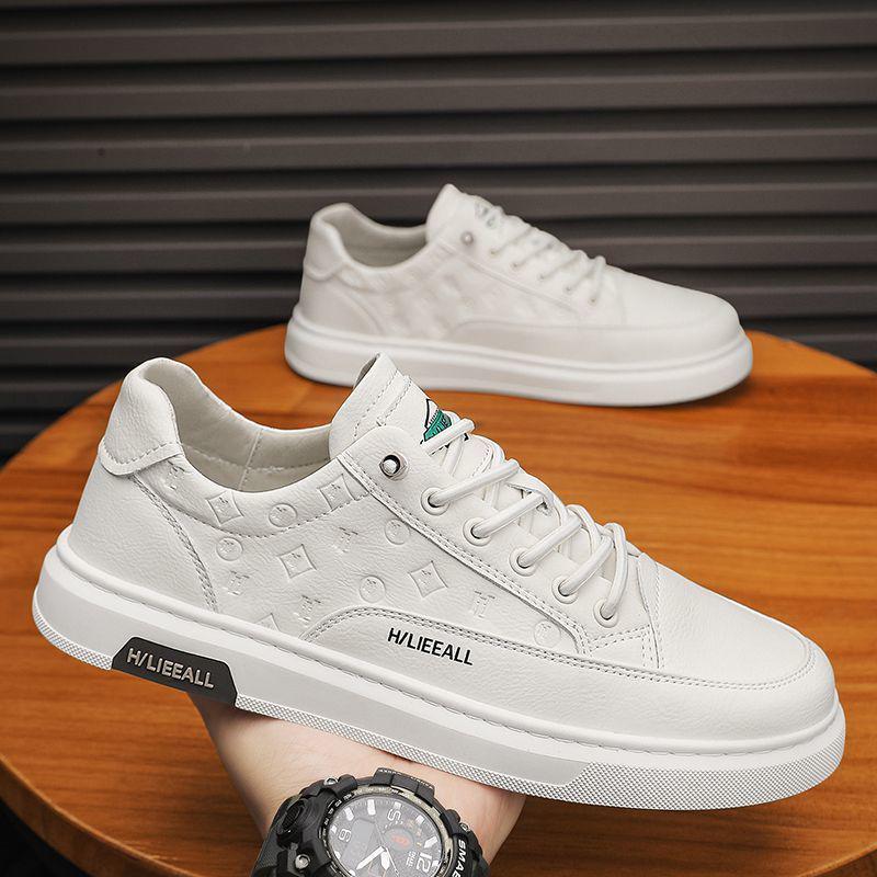 2025 Men's Summer Fashion Casual Non-Slip Leather Skate Shoes - Versatile and Wear-Resistant