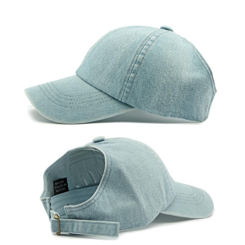 Spring Autumn Women's Sunscreen Hat Ponytail Panama Cap Denim Baseball Cap